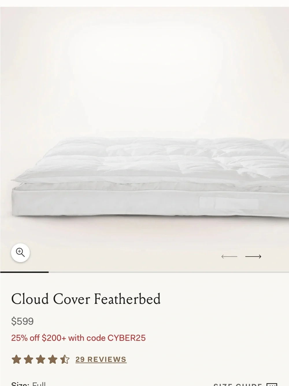 Cloud Cover Featherbed Topper - White